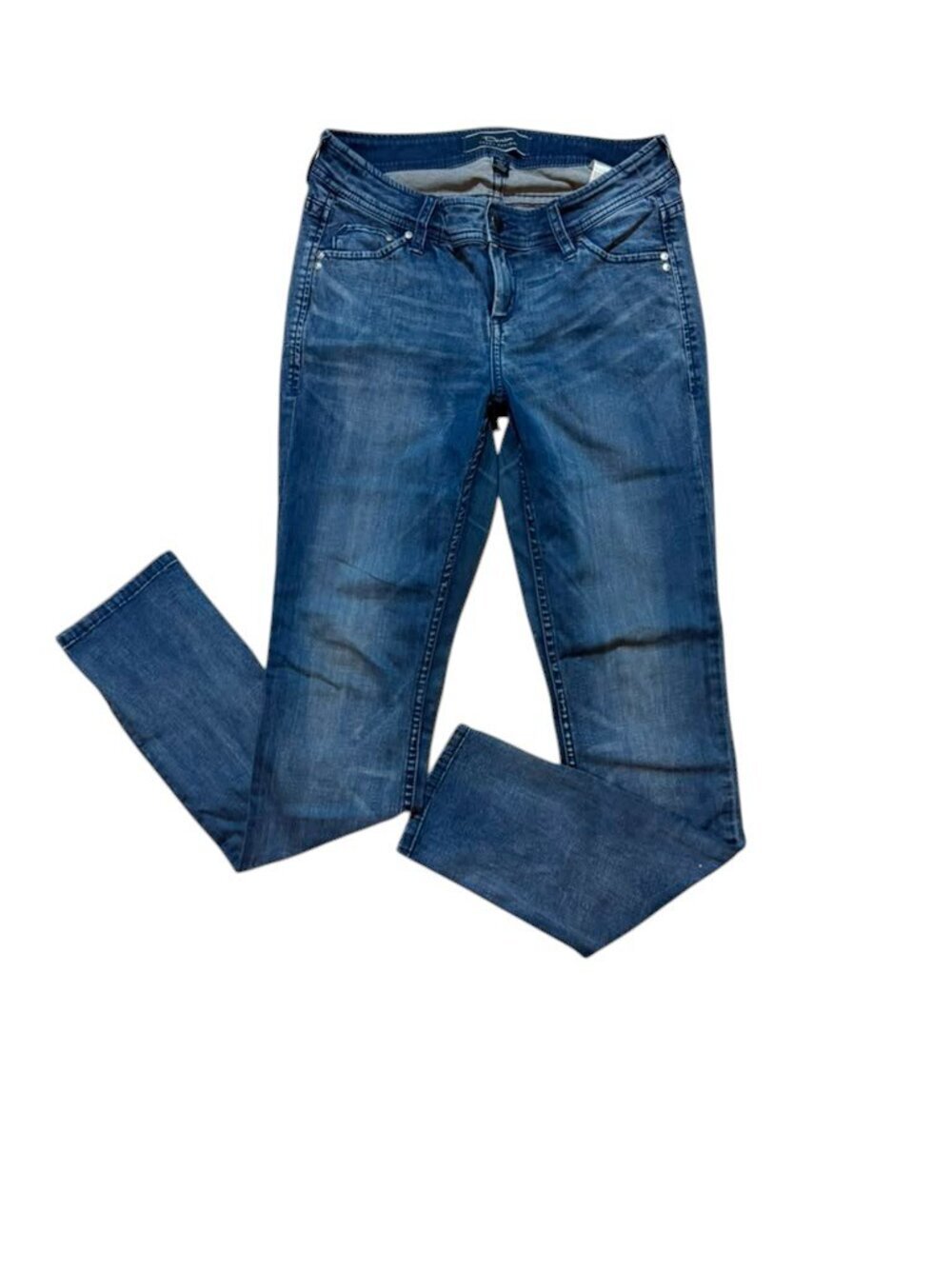 Tommy Bahama Jeans Women Size 4 Blue Skinny Slim Stretch Denim Mid Rise Pants.